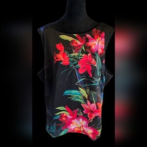 NWT Bisou Bisou Vibrant Floral Top 3X